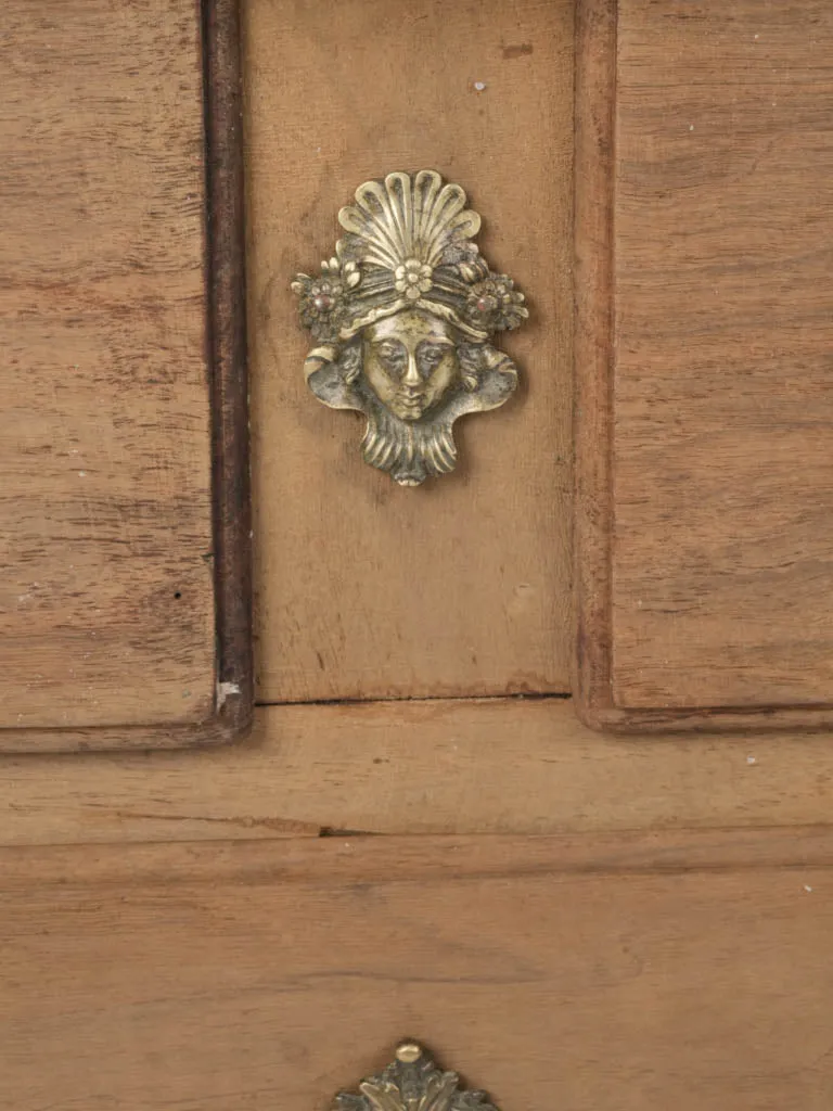 18th-Century French Walnut Commode with Exquisite Bronze Ornaments 30¾"