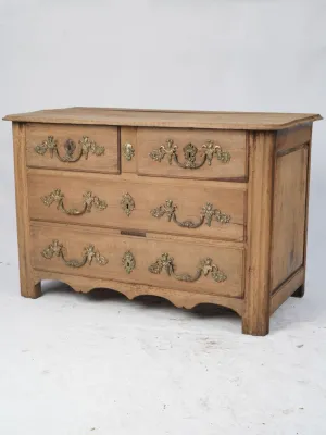 18th-Century French Walnut Commode with Exquisite Bronze Ornaments 30¾"