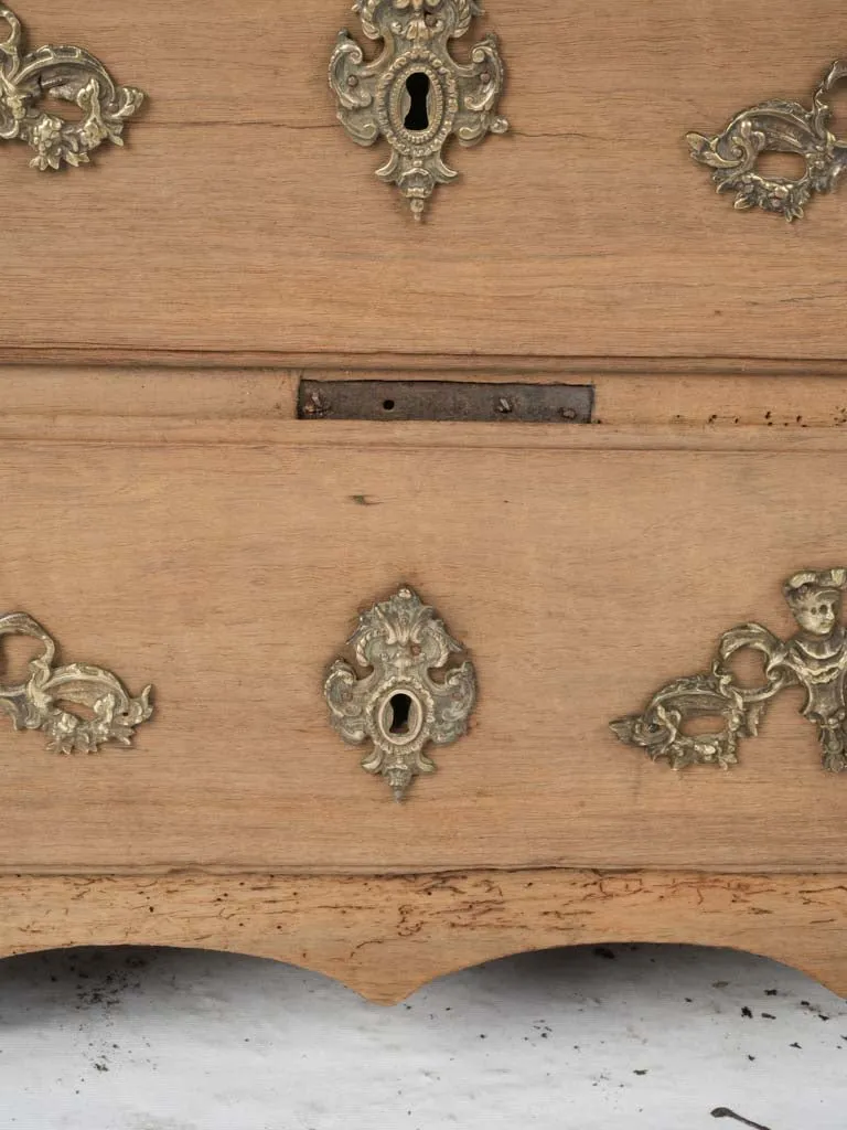 18th-Century French Walnut Commode with Exquisite Bronze Ornaments 30¾"