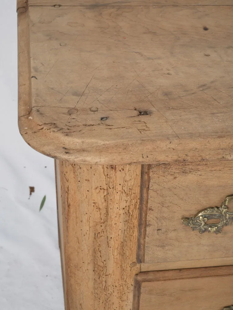 18th-Century French Walnut Commode with Exquisite Bronze Ornaments 30¾"