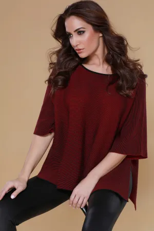 Angel Apparel 2-Tone High Slit Sweater Poncho