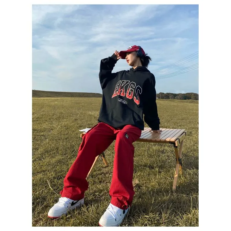 Anti-Pilling Plus Velvet Print Faux Cotton Stripe Double Layer Hoodie