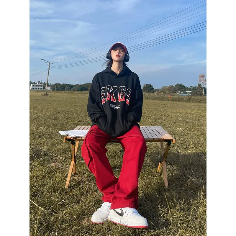 Anti-Pilling Plus Velvet Print Faux Cotton Stripe Double Layer Hoodie