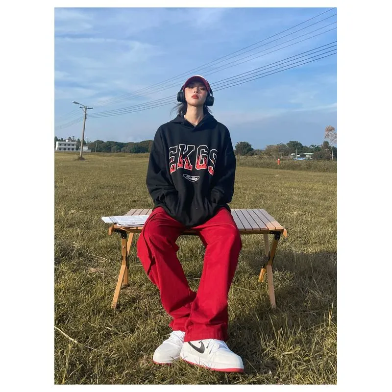 Anti-Pilling Plus Velvet Print Faux Cotton Stripe Double Layer Hoodie
