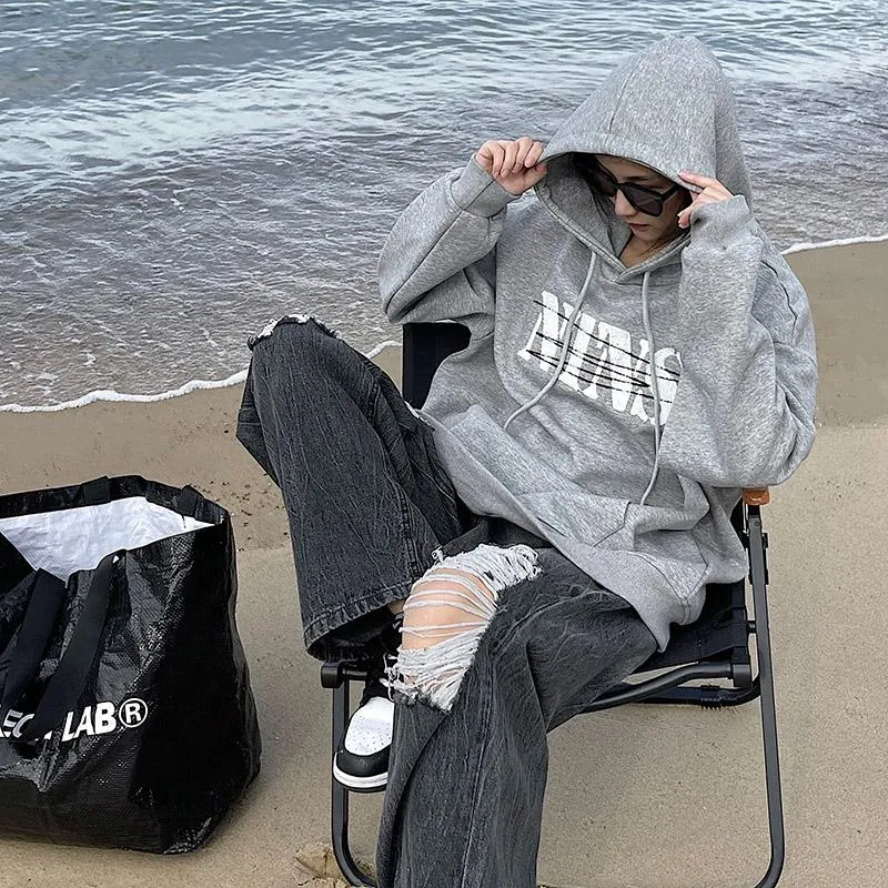 Anti-Pilling Plus Velvet Print Faux Cotton Stripe Double Layer Sweatshirt