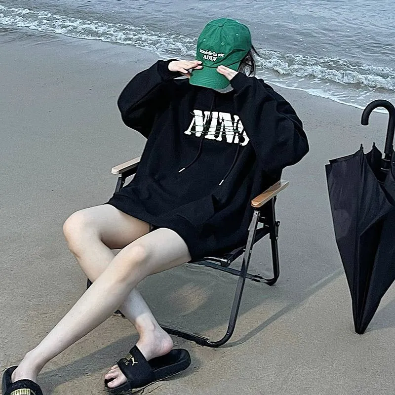 Anti-Pilling Plus Velvet Print Faux Cotton Stripe Double Layer Sweatshirt