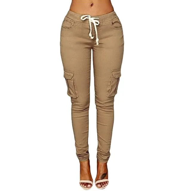 Cargo Pockets Drawstring  Pants