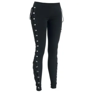 Casual Gothic Office Lady Punk Style Leggings Plain Thin Pants