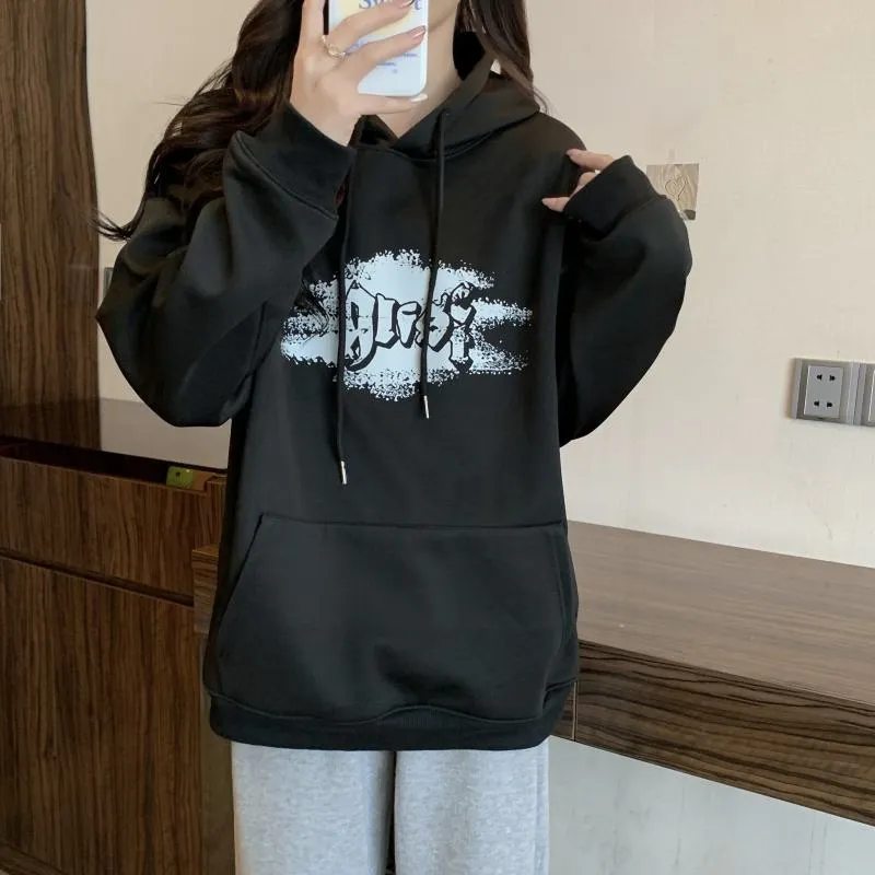 Chic Plus Velvet Thickened Hooded Composite Camel Velvet Silver Fox Hoodie