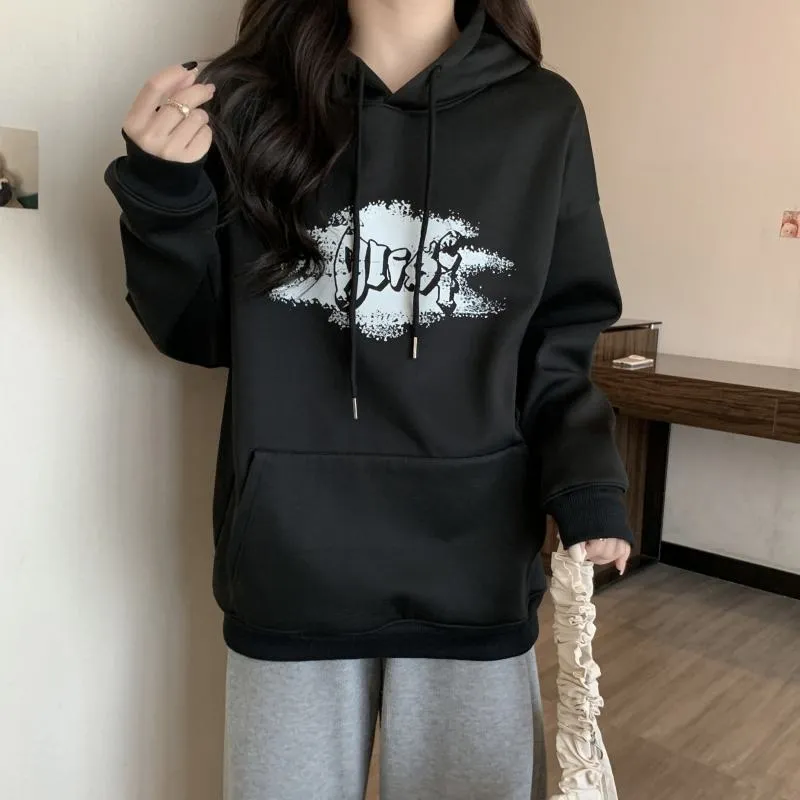 Chic Plus Velvet Thickened Hooded Composite Camel Velvet Silver Fox Hoodie