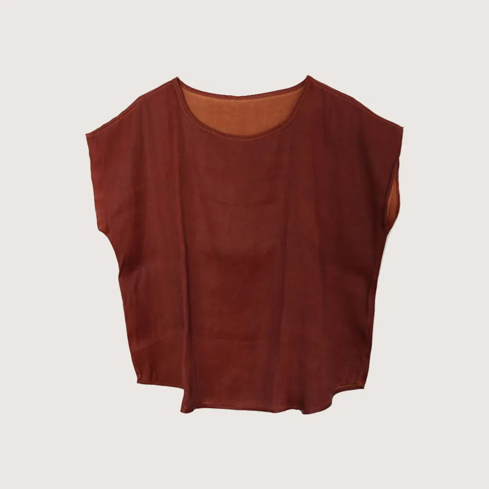 China, Noir Mud Silk / Marcella Echavarria, T-Shirt Rust Mud Silk