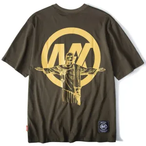 Christ The Redeemer Printed Hip Hop Streetwear Loose Tees