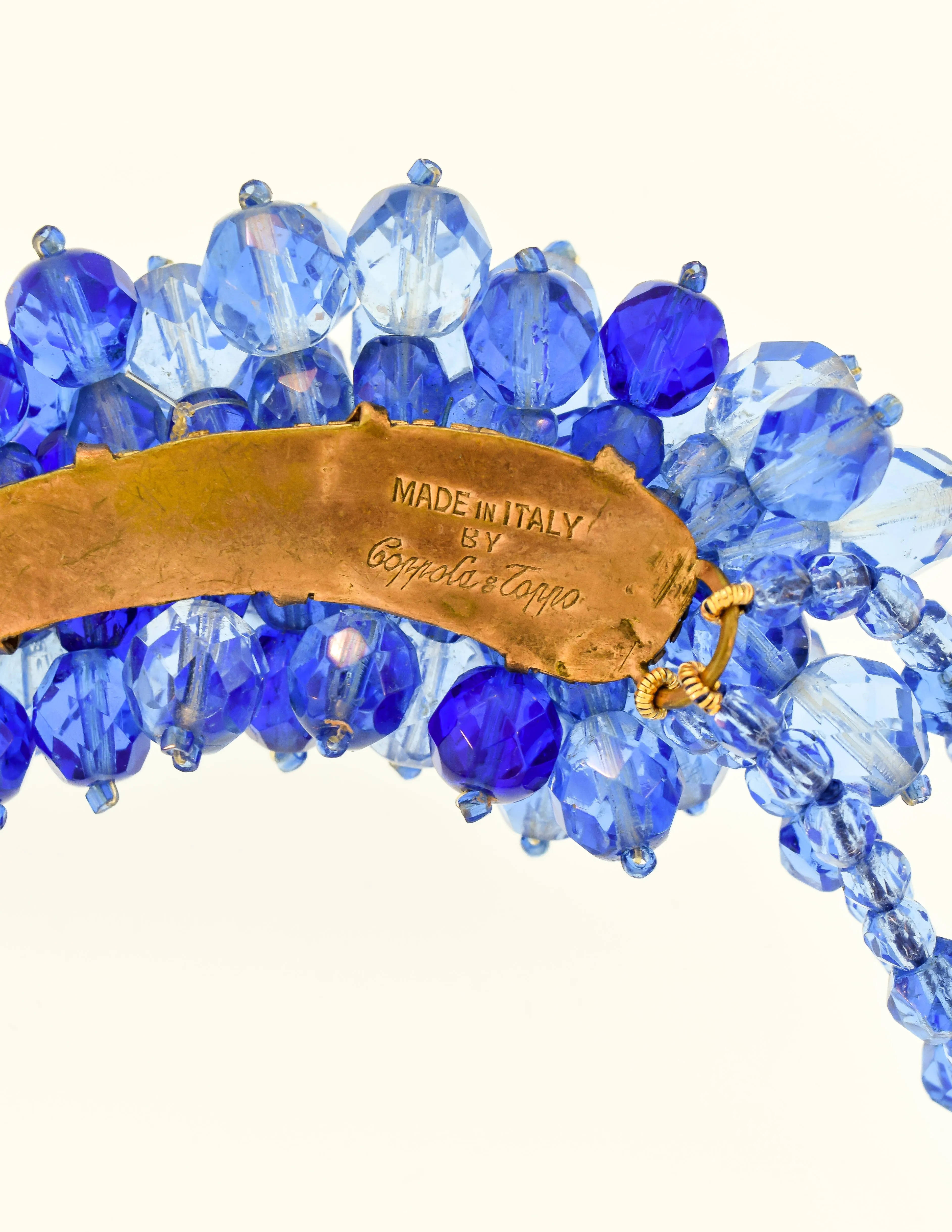 Coppola e Toppo Vintage Frosty Blue Crystal Bead Necklace