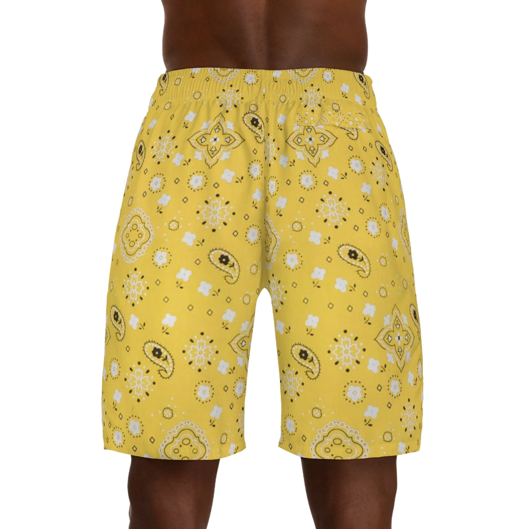 Crowgodshi Men's Yellow Colors Hawaiian Shorts