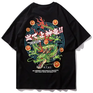 Dragon Balls Printed Hip Hop Streetwear Loose Tees