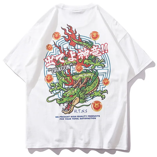 Dragon Balls Printed Hip Hop Streetwear Loose Tees