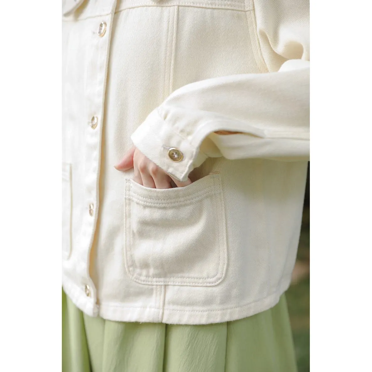 Embroidery Washed Denim Jacket