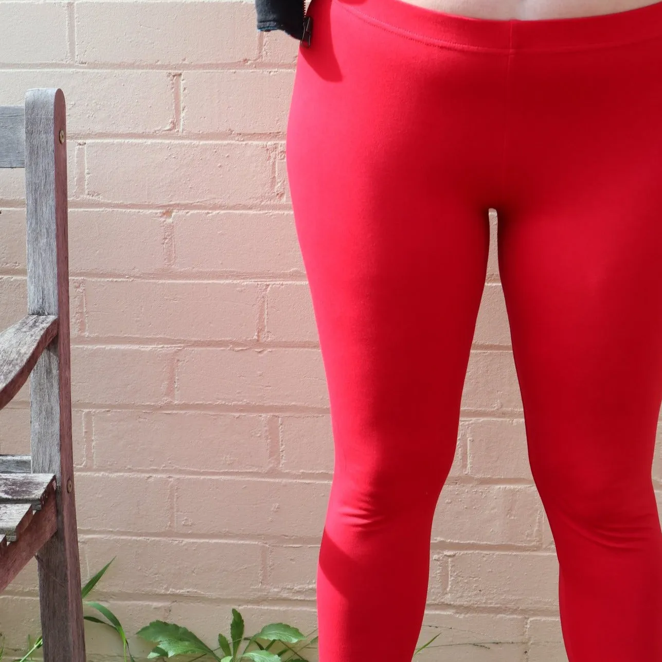 Fair Trade Organic Cotton Leggings Red