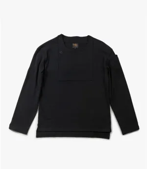 Fisherman Boat Neck Shirt - Bib Neck - Black