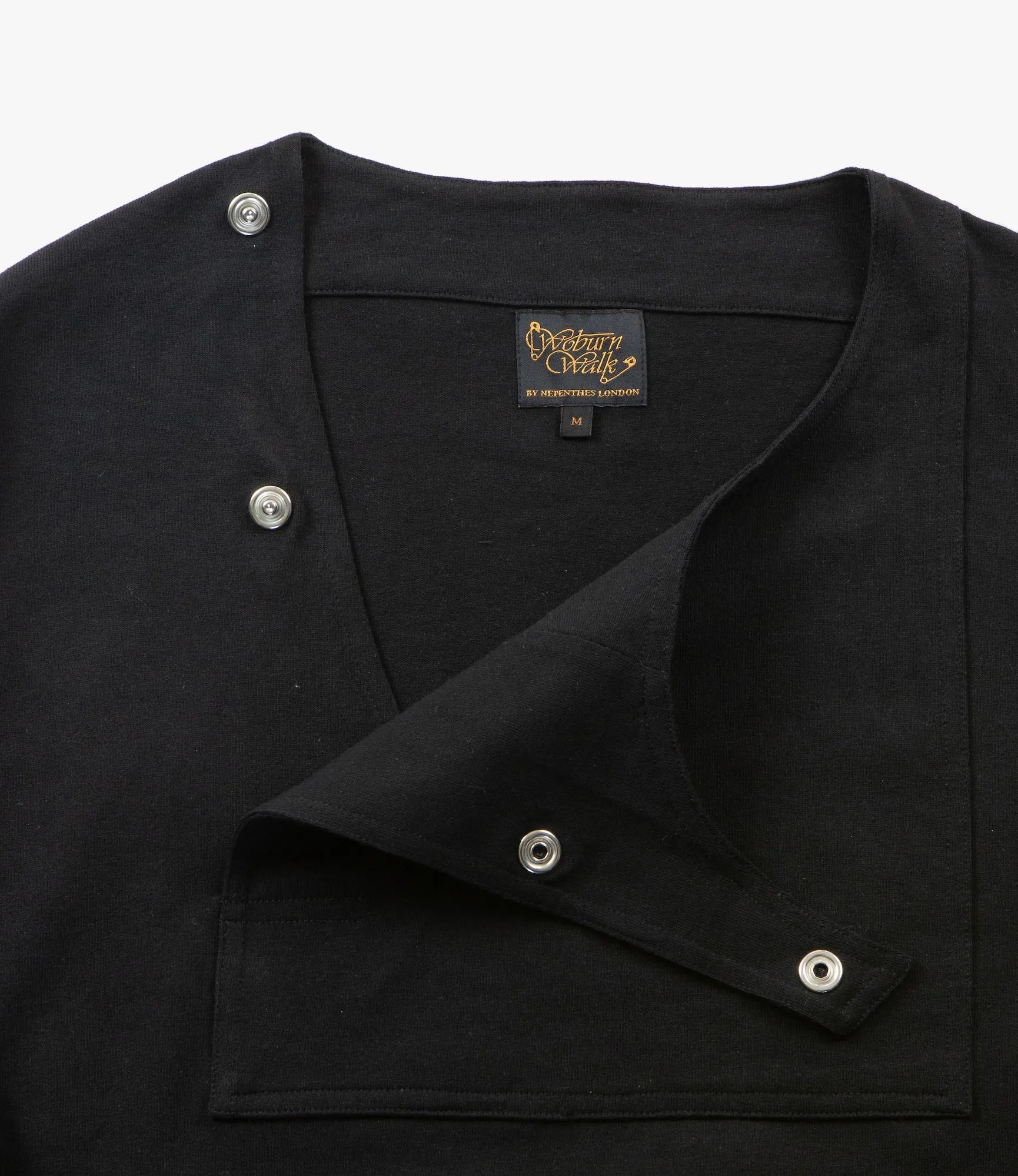 Fisherman Boat Neck Shirt - Bib Neck - Black