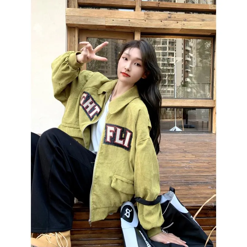 Harajuku Style Retro Corduroy Jacket