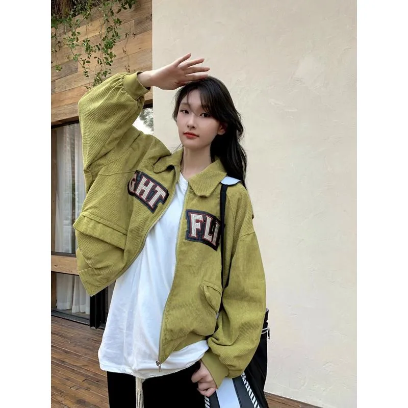 Harajuku Style Retro Corduroy Jacket