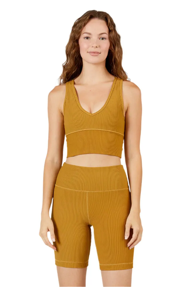 Honey Jade V-Neck Sports Bra Top