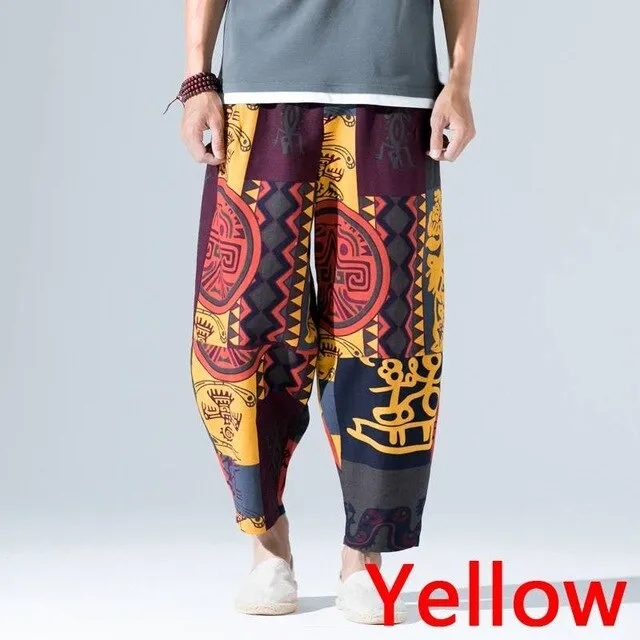 INCERUN Chinese Style Harem Pants Men Print Cotton Vintage Joggers Trousers Men 2019 Streetwear Hip-hop Male Loose Casual Pants
