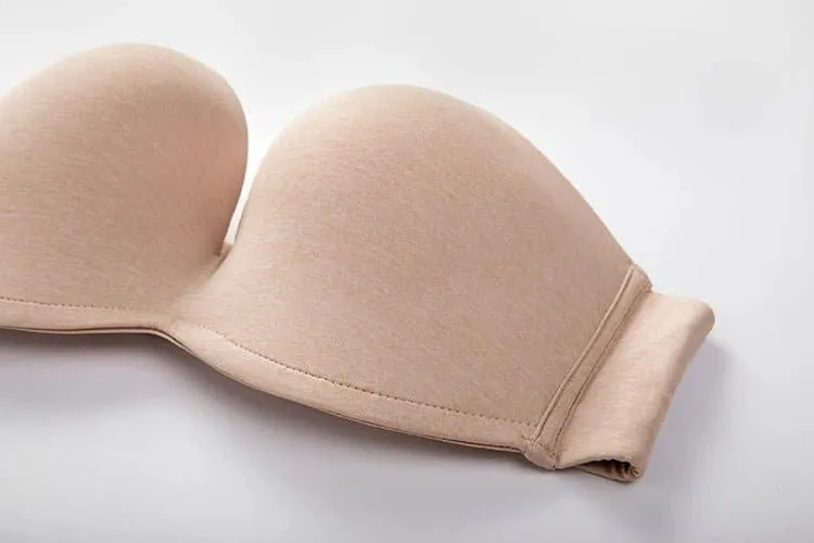 Invisible Strapless Bra with Plunge, Padded, and Push-Up Features