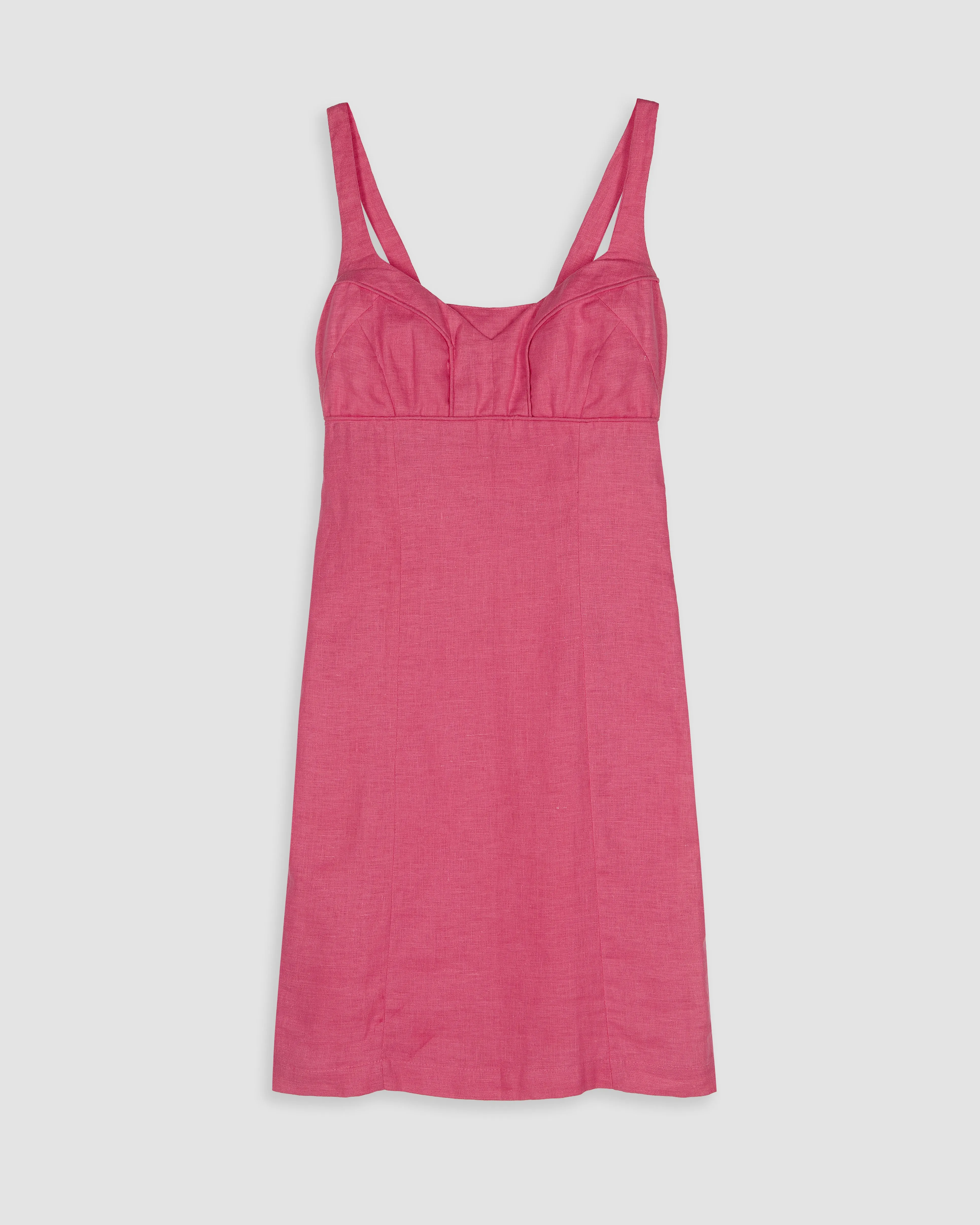 LINEN SHORT DRESS IN PINK