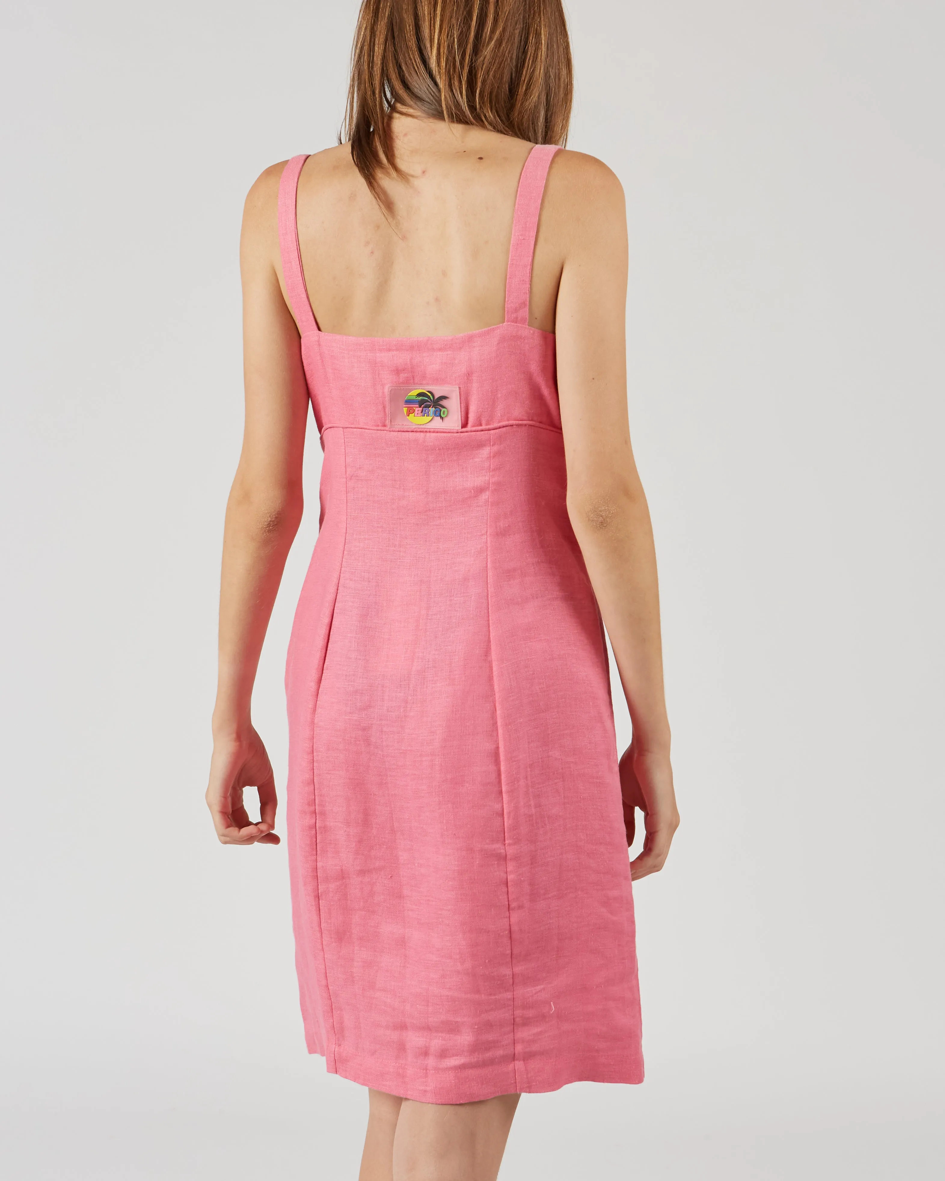 LINEN SHORT DRESS IN PINK