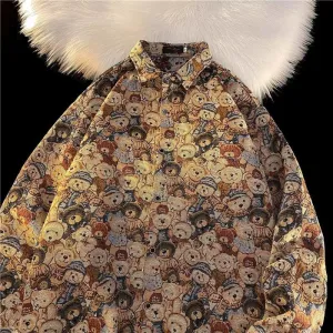 Loose Fit Vacation Style Retro Shirt Jacket
