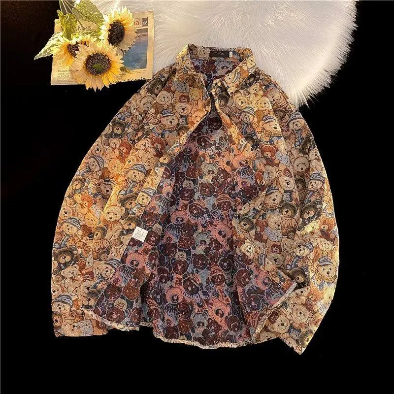 Loose Fit Vacation Style Retro Shirt Jacket