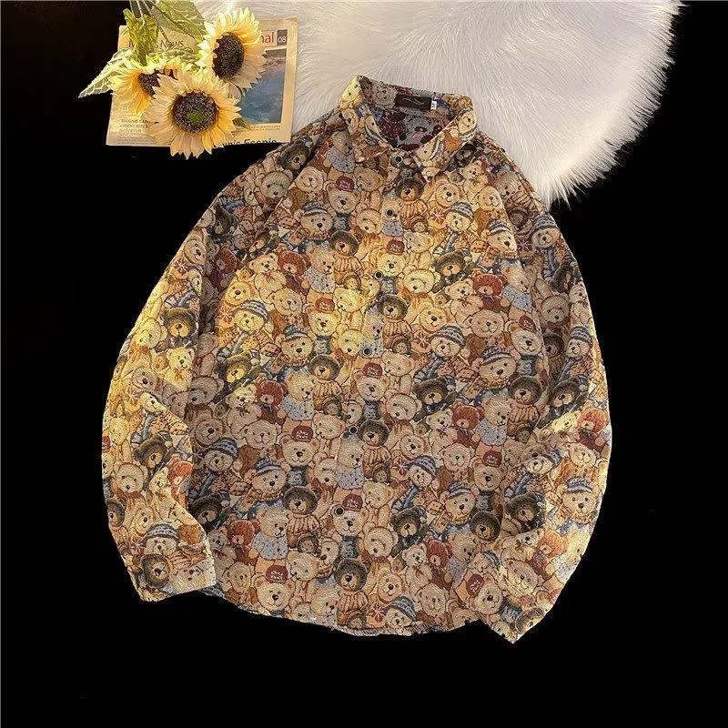 Loose Fit Vacation Style Retro Shirt Jacket