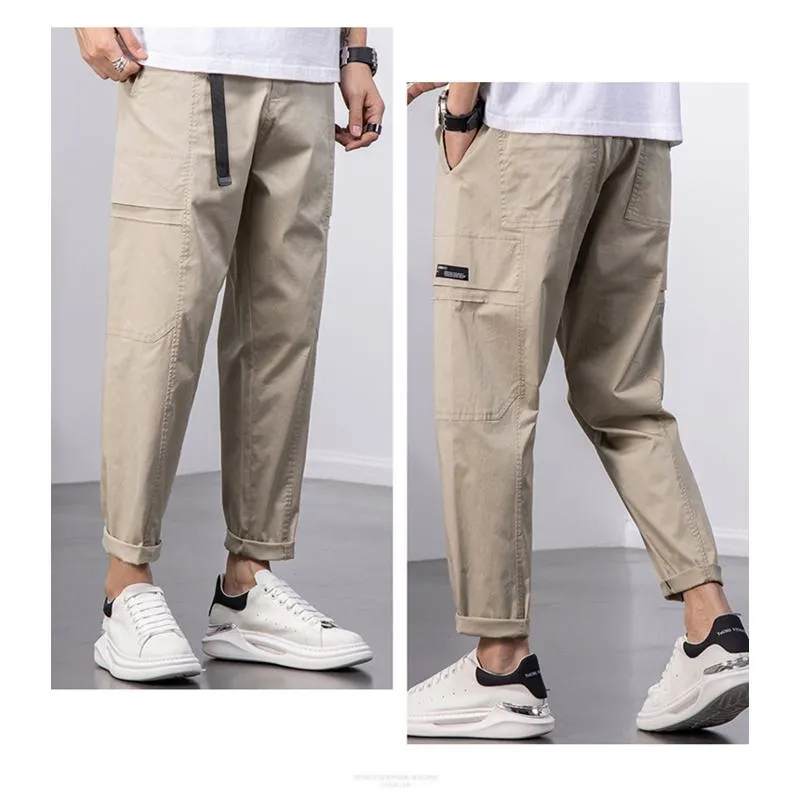 Loose-Fit Washed Workwear Versatile Pants
