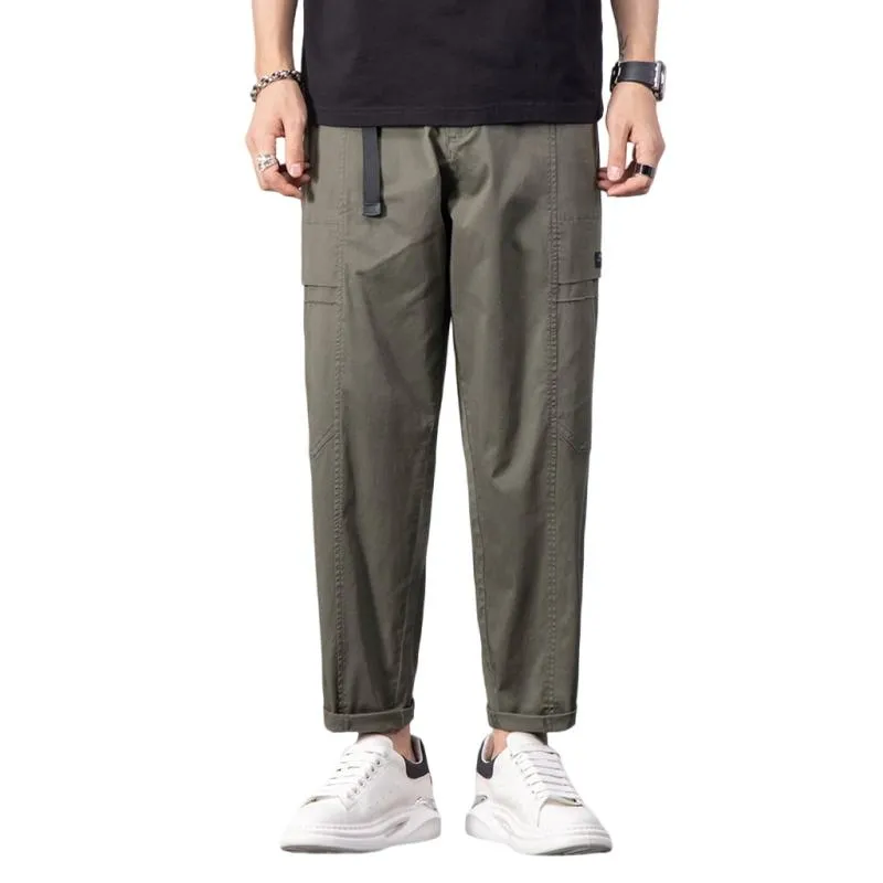 Loose-Fit Washed Workwear Versatile Pants