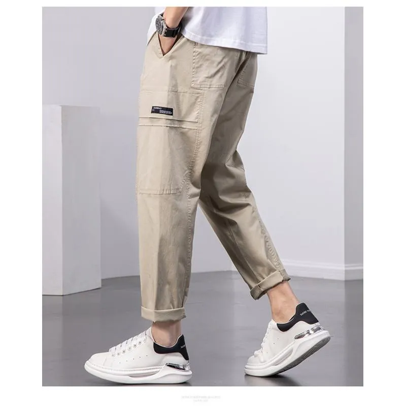 Loose-Fit Washed Workwear Versatile Pants