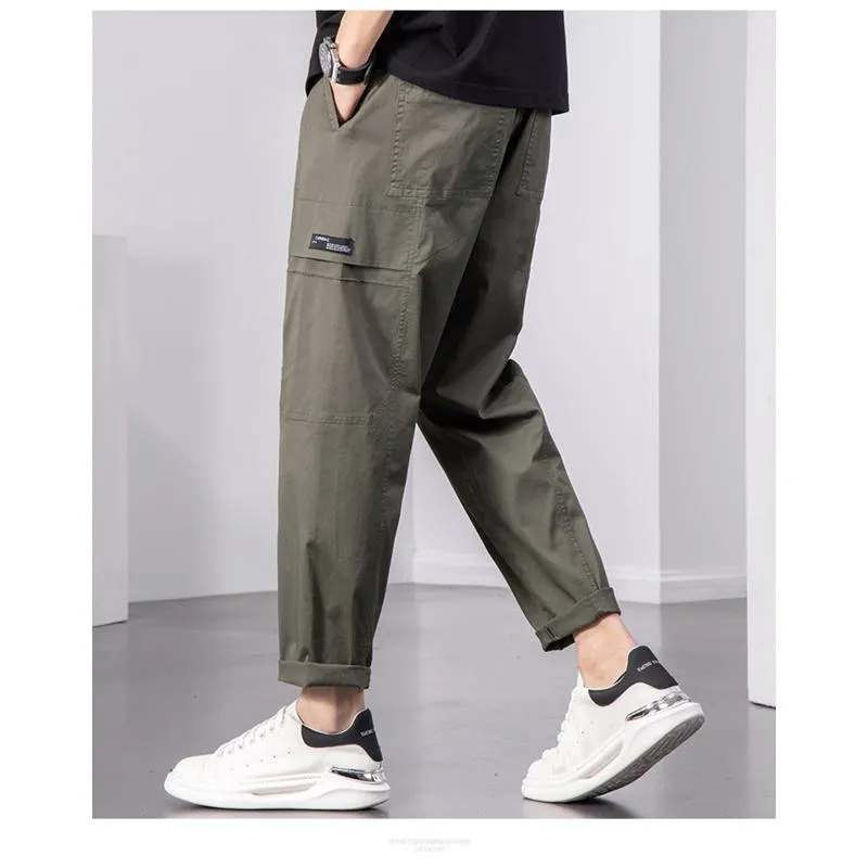 Loose-Fit Washed Workwear Versatile Pants