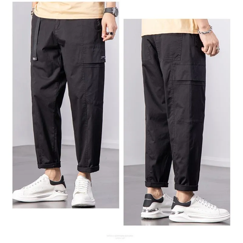 Loose-Fit Washed Workwear Versatile Pants