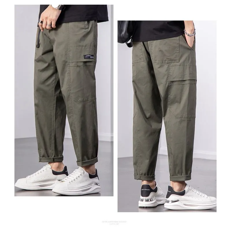 Loose-Fit Washed Workwear Versatile Pants