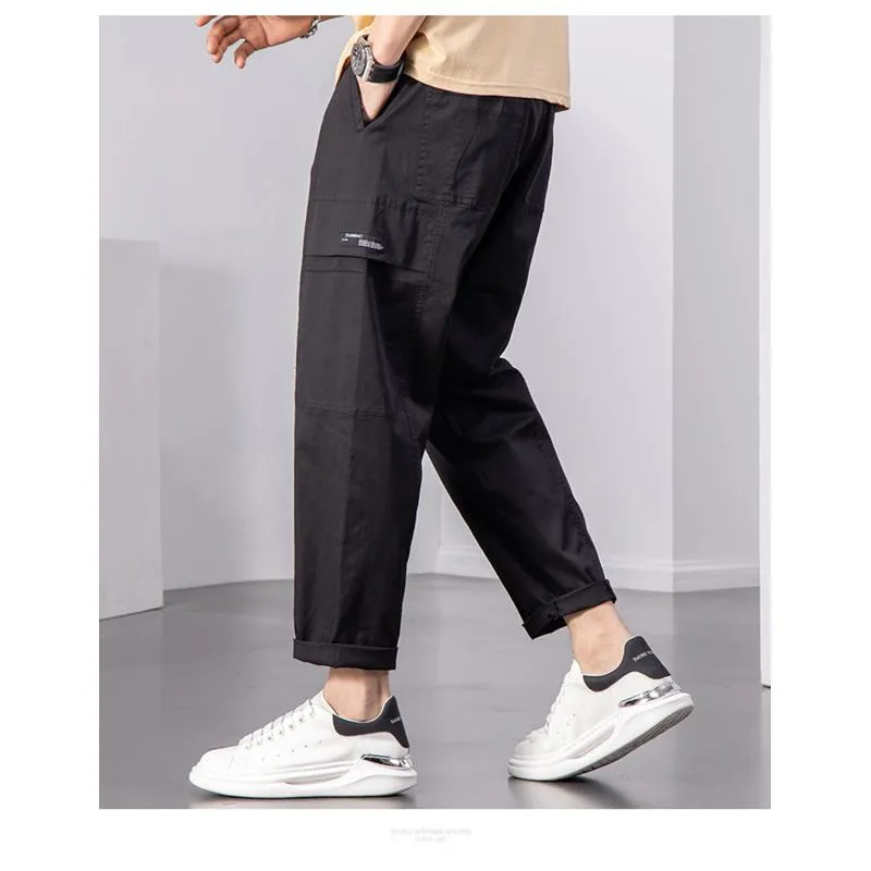 Loose-Fit Washed Workwear Versatile Pants