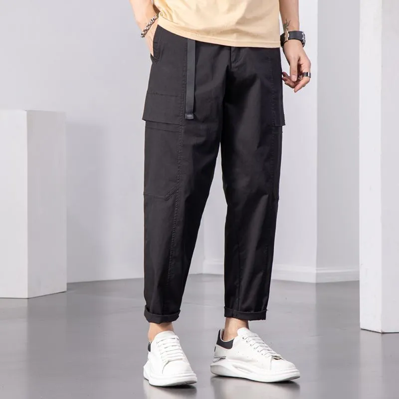 Loose-Fit Washed Workwear Versatile Pants