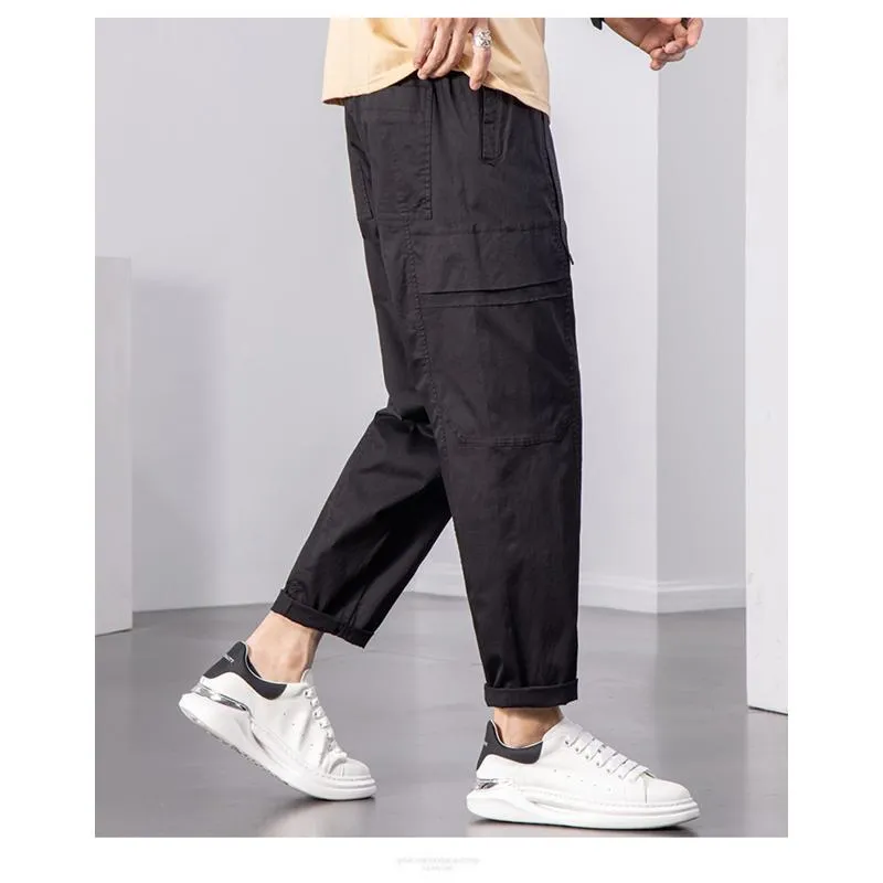 Loose-Fit Washed Workwear Versatile Pants