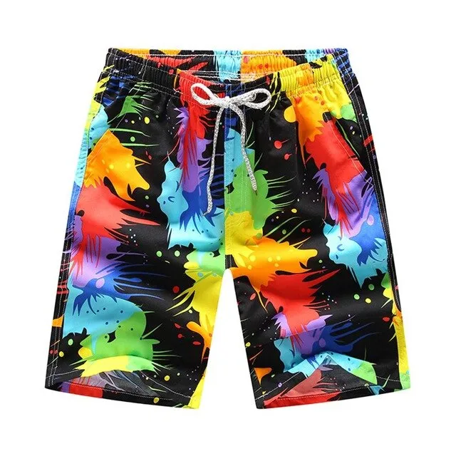Men Swim Trunks Printed Beach Shorts
