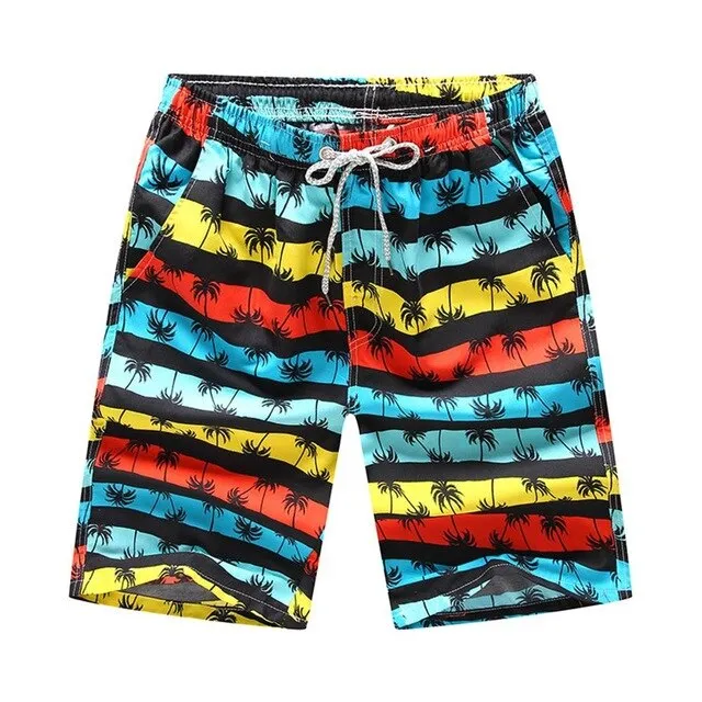 Men Swim Trunks Printed Beach Shorts