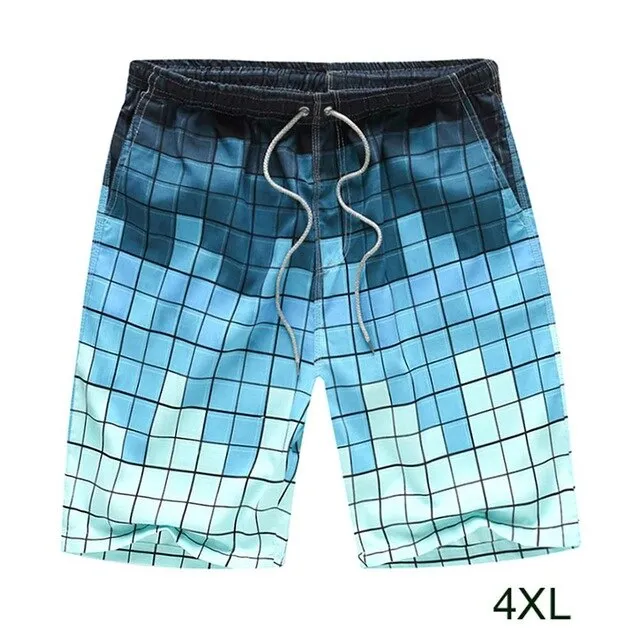 Men Swimming Trunks Plaid Beach Leisure Loose