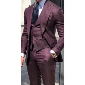 Men's Peak Lapel Wedding Suit Set