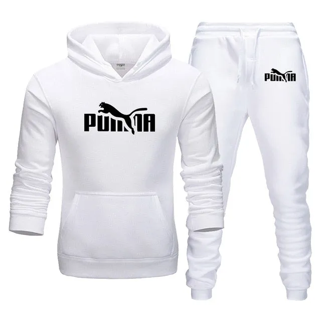 Men's Track Field Sportswear Fleece Thickened Hooded Boutique Clothing Casual Hoodies Suit Jacket   Pants Warm Winter Sweatshirt