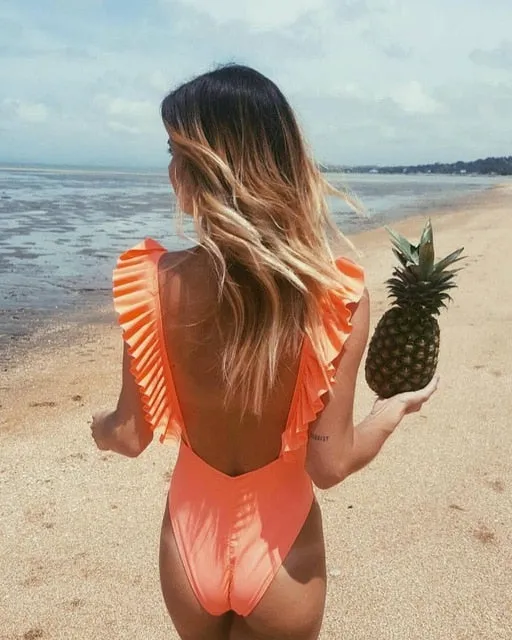 New Ruffle One Piece Swimsuit Ruffle