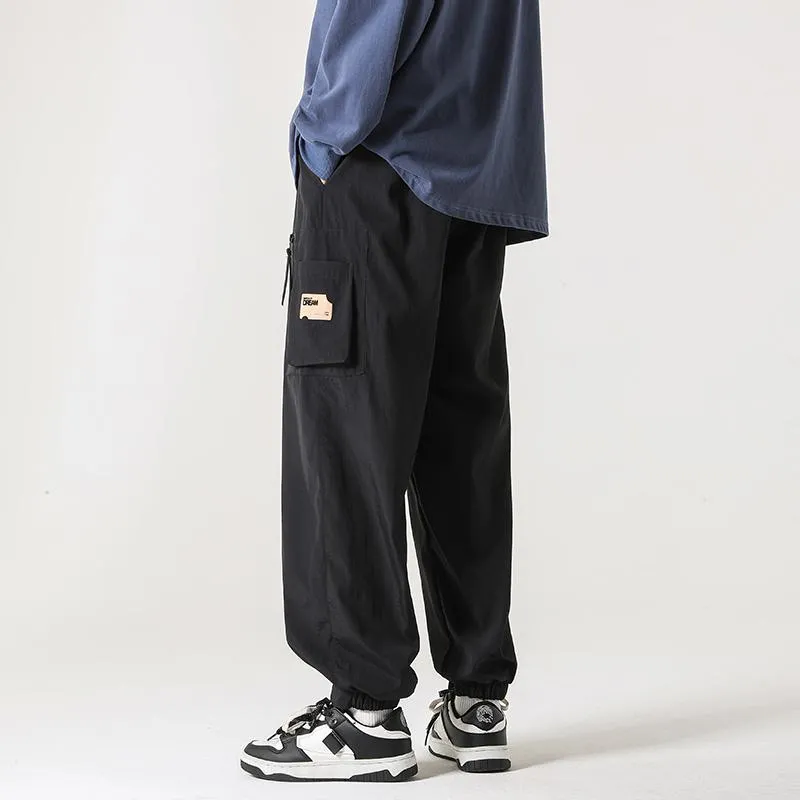 Pocket Tapered Elasticity Zipper Magic Pants